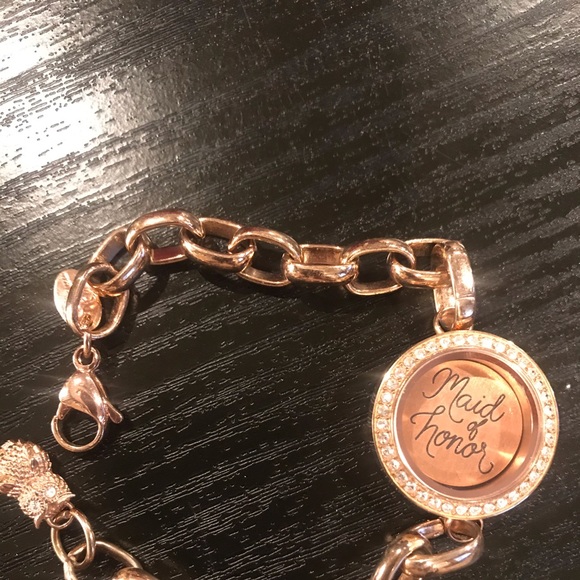 Origami Owl rose gold Maid of honor bracelet
